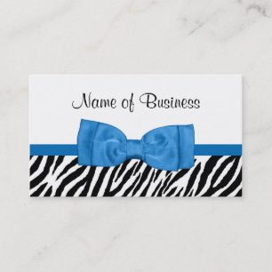 Blue Bow Zebra Boutique Business Card
