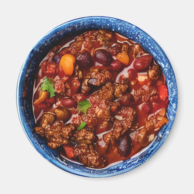 Blue Bowl of Chilli Food Magnet (Front)