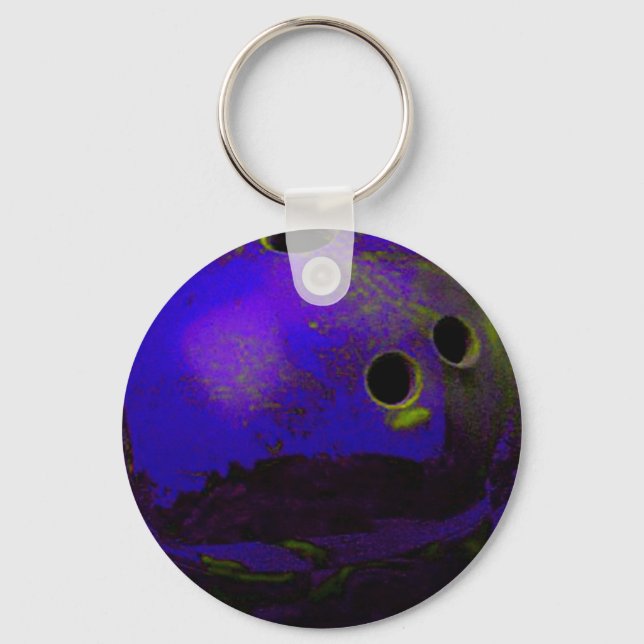 Blue Bowling Ball Customise It Key Ring (Front)