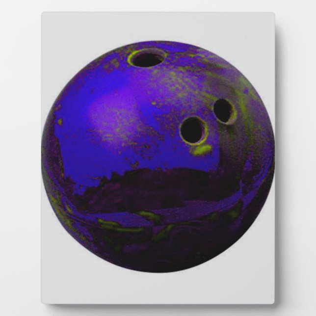 Blue Bowling Ball Customise It Plaque (Front)