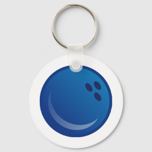 Blue Bowling Ball Key Ring