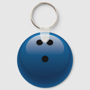 BLUE BOWLING BALL KEY RING