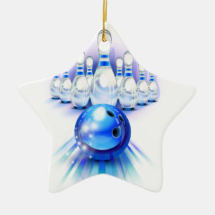 Blue bowling ceramic tree decoration
