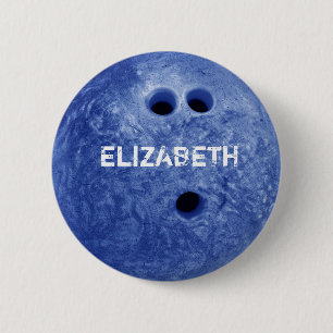 Blue Bowling Custom Ball Button