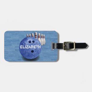 Blue Bowling Custom Ball Luggage Bag Tag
