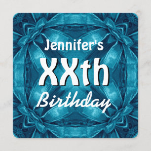 BLUE Bows Any Year Birthday Custom Name W30Z Invitation