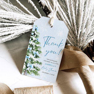 Blue Bows Baby It's Cold Outside Baby Shower Gift Tags