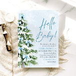 Blue Bows Christmas Tree Hello Baby Baby Shower Invitation<br><div class="desc">Celebrate the upcoming arrival with this festive Blue Bows Christmas Tree Hello Baby Baby Shower Invitation. Featuring charming blue bows and a beautifully decorated Christmas tree, this design is perfect for a boy's winter baby shower. The cheerful "Hello Baby" message adds a warm and welcoming touch, while the wintery theme...</div>