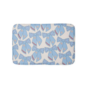 Blue Bows Coquette Bath Mat