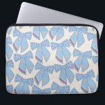 Blue Bows Coquette Laptop Sleeve<br><div class="desc">Light Blue Christmas Bows - Coquette Ribbons – Pink Bows And Cream White Background.</div>