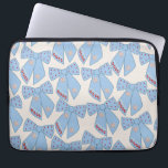 Blue Bows Coquette Laptop Sleeve<br><div class="desc">Light Blue Christmas Bows - Coquette Ribbons – Pink Bows And Cream White Background.</div>