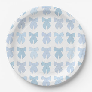 Blue Bows Paper Plate