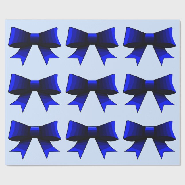 Blue Bows Wrapping Paper (Flat)