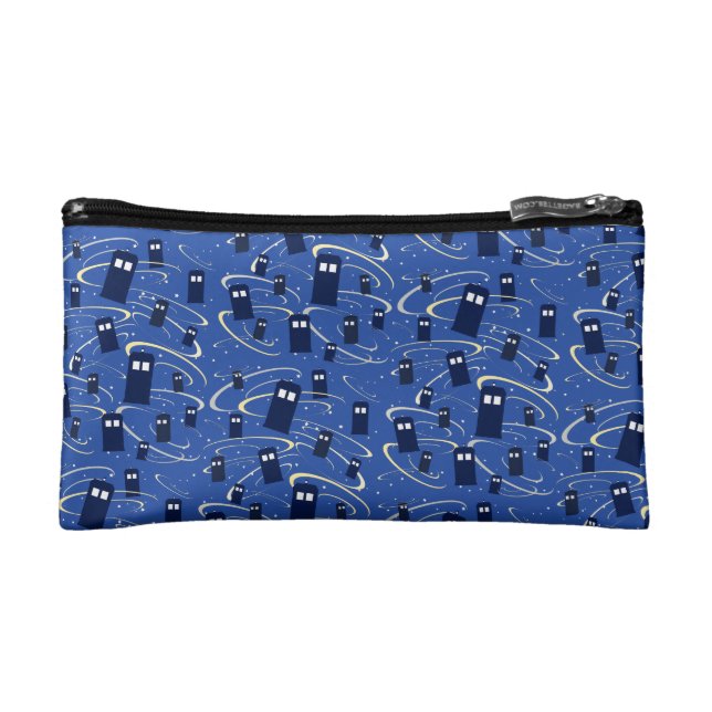 Blue Boxes In Space Makeup Bag (Front)