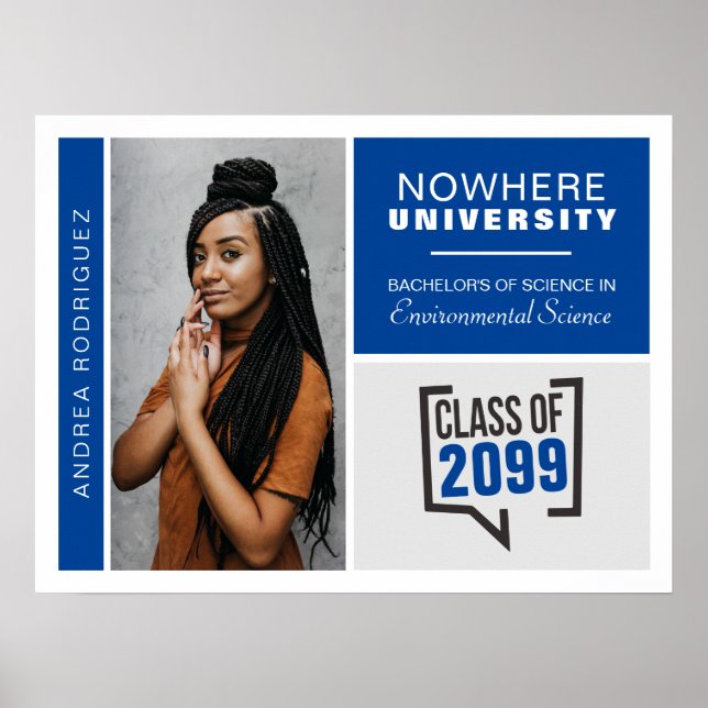 Blue Boxes & Photo Graduation Poster (Front)