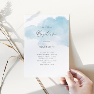 Blue Boy Baptism Invite. First Holy Communion Invitation