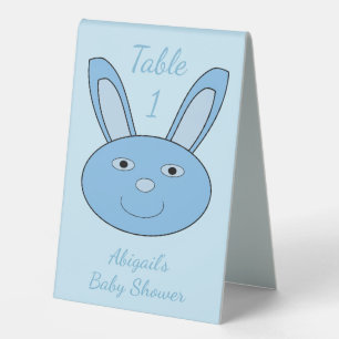 Blue Boy Bunny Face Spring Easter Baby Shower