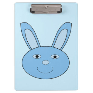 Blue Boy Bunny Face Spring Easter Clipboard