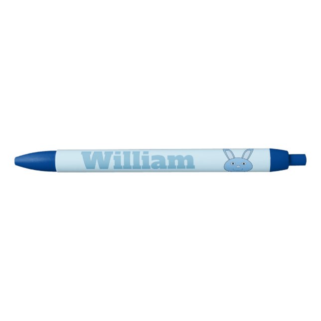 Blue Boy Bunny Face Spring Easter Custom Ink Pen (Front)