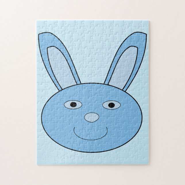 Blue Boy Bunny Face Spring Easter Jigsaw Puzzle (Vertical)