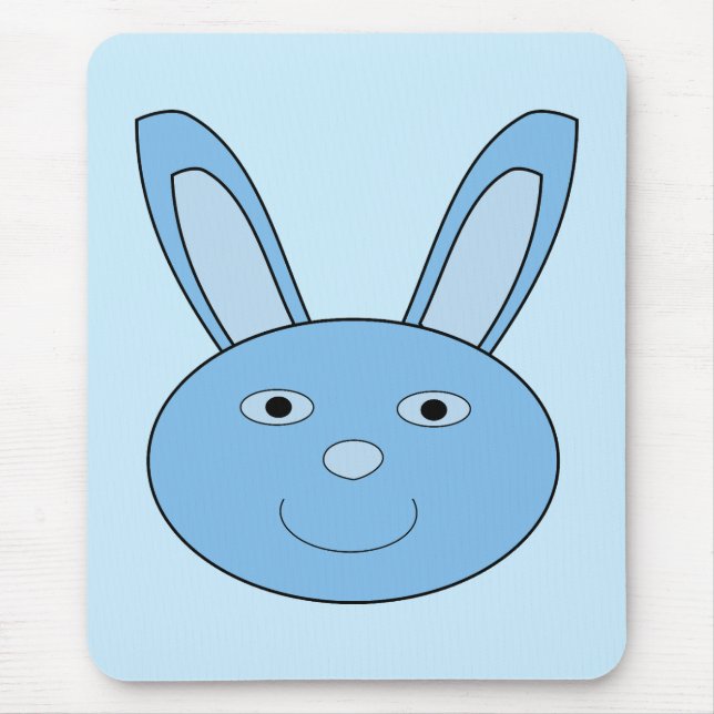 Blue Boy Bunny Face Spring Easter Mouse Pad (Front)
