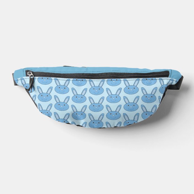 Blue Boy Bunny Face Spring Easter Patterned Bum Bags (Lay Down)