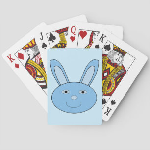 Blue Boy Bunny Face Spring Easter Playing Cards