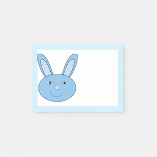Blue Boy Bunny Face Spring Easter Post-it Notes