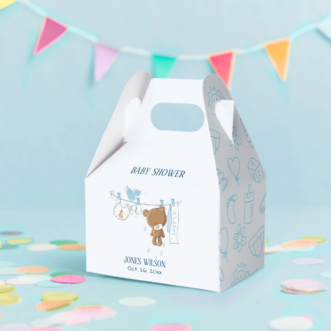 Blue Boy Clothesline Hanging on Rope Baby Shower Favour Box (Creator Uploaded)