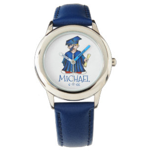 Blue Boy Graduate Child Personalised Graduation Watch