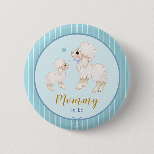 Blue Boy Lamb Baby Shower Mummy To Be Button