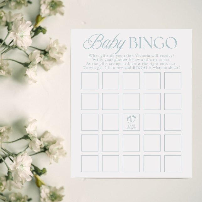Blue Boy Minimal Baby Shower Bingo Game (Creator Uploaded)