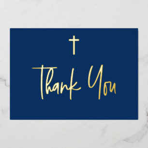 Blue Boy name First communion Thank You Gold Cross