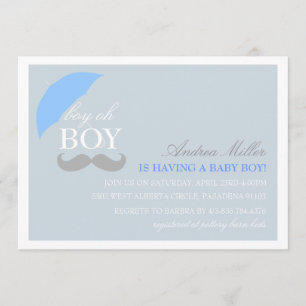 Blue Boy Oh Boy Baby Shower Invitation