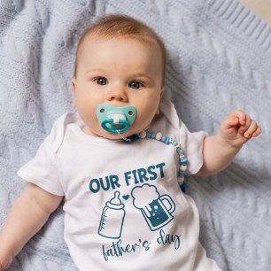 Blue Boy "Our First Father's Day" Kids Baby Bodysuit