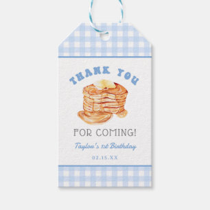 Blue Boy Pancake Breakfast Birthday Thank You Gift Tags