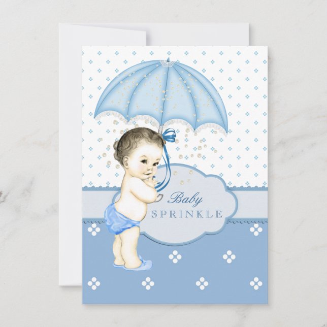 Blue Boy Sprinkle Baby Shower Invitation (Front)
