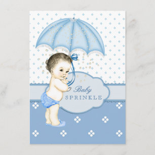 Blue Boy Sprinkle Baby Shower Invitation