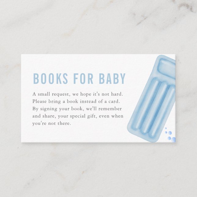 Blue Boy Summer Pool Party Books for Baby Card (Front)