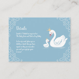 Blue Boy Swan Baby Shower Enclosure Card