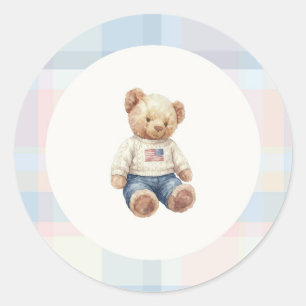 Blue boy teddy bear sticker