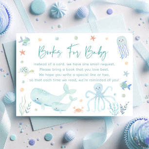 Blue Boy Under the Sea Baby Book Request Cards