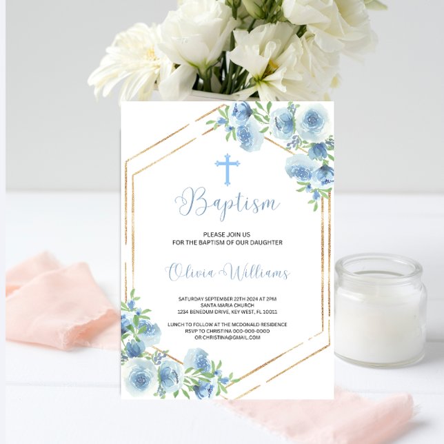 Blue Boys Baptism Invitation (Creator Uploaded)