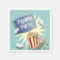 Blue Boys Sleepover Pajama Party napkin