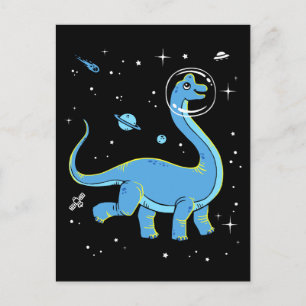 Blue Brachiosaurus Dinos In Space Postcard