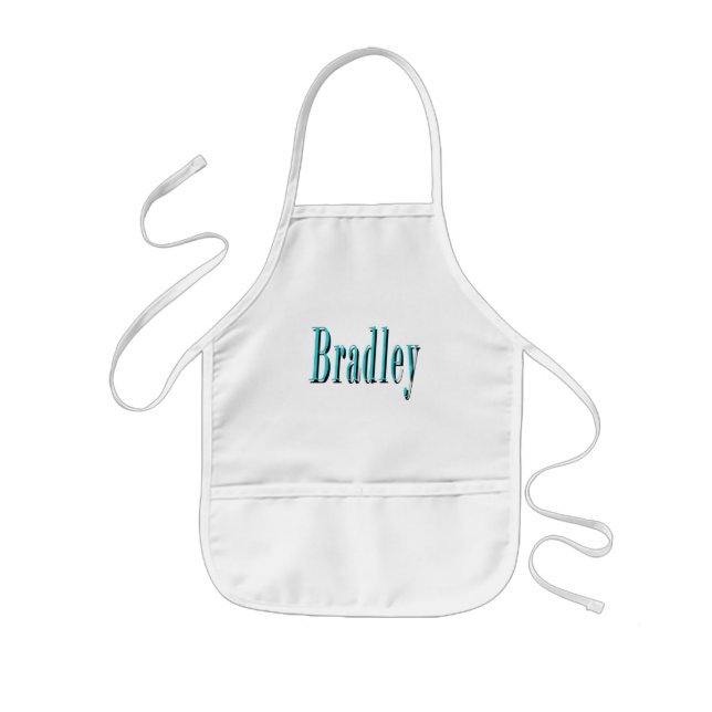 Blue Bradley Name, Kids Apron (Front)