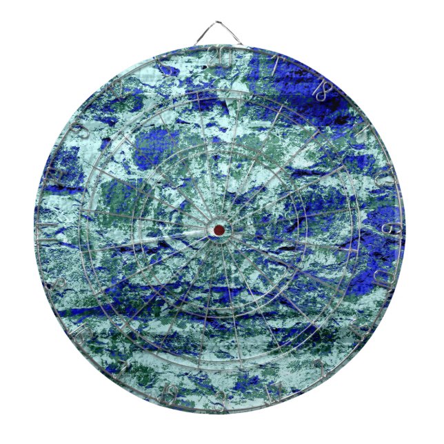 Blue brick grunge crack textures background dartboard (Front)