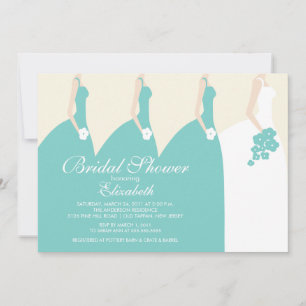 Blue Bride Bridesmaids Bridal Shower Invitation