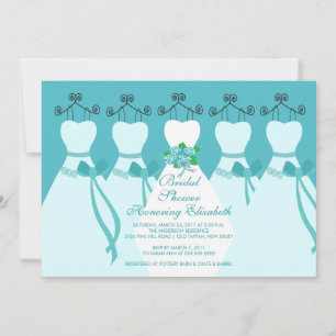 Blue Bride Bridesmaids Bridal Shower Invitation