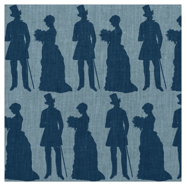 blue bride groom pastel wedding fabric (Swatch)